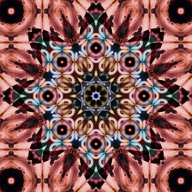 Kare, pürüzsüz desenler. Kaleydoskop deseni simetriktir