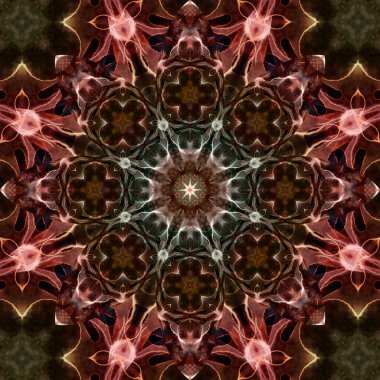 Kare, pürüzsüz desenler. Kaleydoskop deseni simetriktir