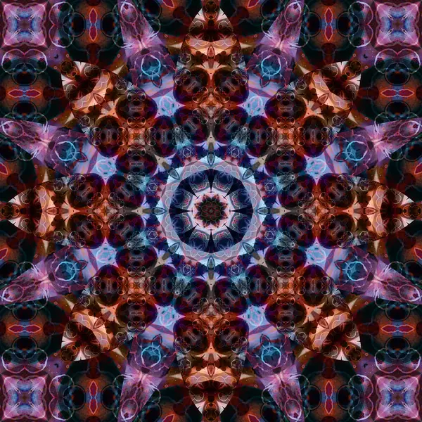 Bezešvé Čtvercové Vzory Kaleidoskop Vzor Symetrický — Stock fotografie