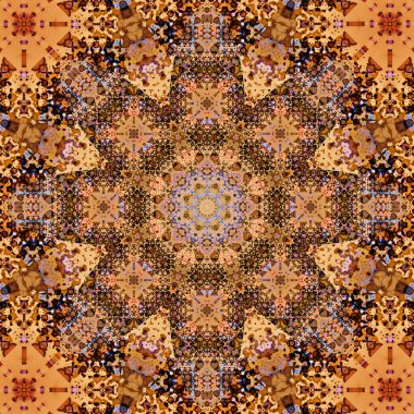 Kare, pürüzsüz desenler. Kaleydoskop deseni simetriktir