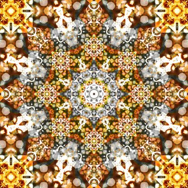 Kare, pürüzsüz desenler. Kaleydoskop deseni simetriktir