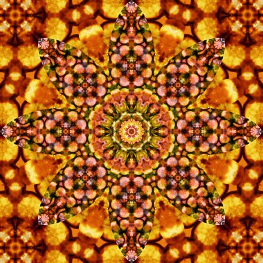 Kare, pürüzsüz desenler. Kaleydoskop deseni simetriktir