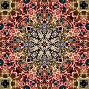 Kare, pürüzsüz desenler. Kaleydoskop deseni simetriktir