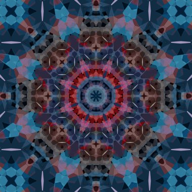 Kare, pürüzsüz desenler. Kaleydoskop deseni simetriktir