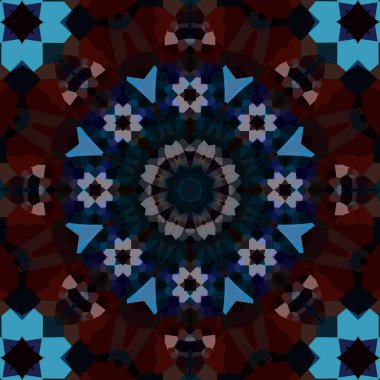 Kare, pürüzsüz desenler. Kaleydoskop deseni simetriktir