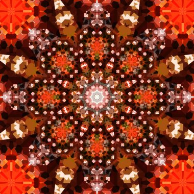 Kare, pürüzsüz desenler. Kaleydoskop deseni simetriktir