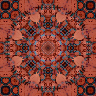 Kare, pürüzsüz desenler. Kaleydoskop deseni simetriktir