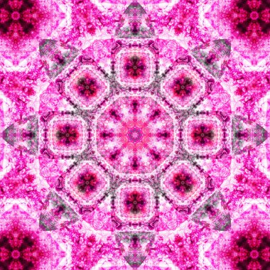 Kare, pürüzsüz desenler. Kaleydoskop deseni simetriktir