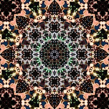 Kare, pürüzsüz desenler. Kaleydoskop deseni simetriktir