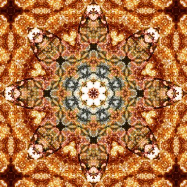 Kare, pürüzsüz desenler. Kaleydoskop deseni simetriktir