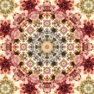 Kare, pürüzsüz desenler. Kaleydoskop deseni simetriktir