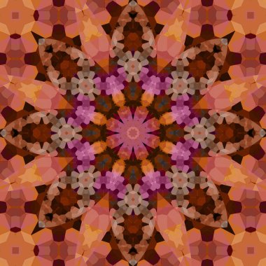 Kare, pürüzsüz desenler. Kaleydoskop deseni simetriktir