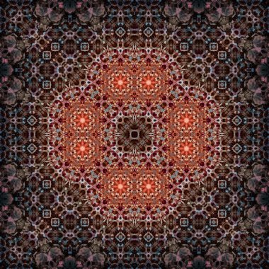 Kusursuz kare simetrik desen. Sanat dokusu. mandala