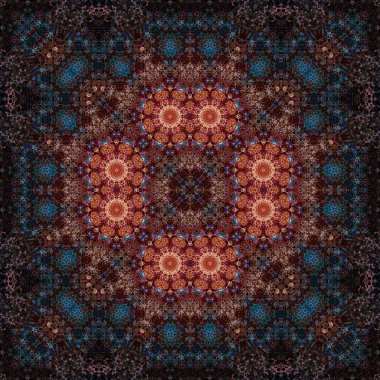 Kusursuz kare simetrik desen. Sanat dokusu. mandala