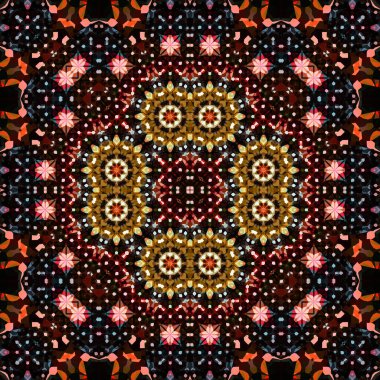 Kusursuz kare simetrik desen. Sanat dokusu. mandala