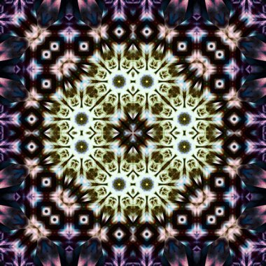 Kusursuz kare simetrik desen. Sanat dokusu. mandala