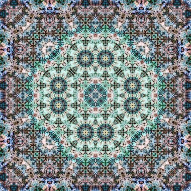 Kusursuz kare simetrik desen. Sanat dokusu. mandala