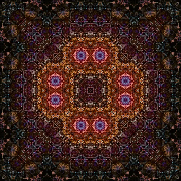 Kusursuz kare simetrik desen. Sanat dokusu. mandala