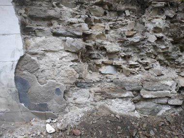 Eski kale duvarının fotoğrafı. Eski duvar dokusu