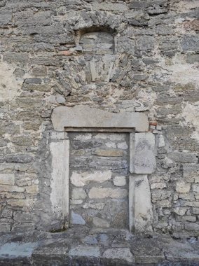 Eski kale duvarının fotoğrafı. Eski duvar dokusu