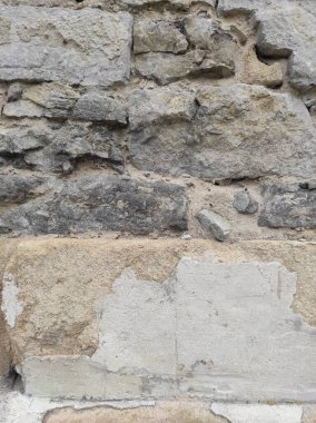 Eski kale duvarının fotoğrafı. Eski duvar dokusu