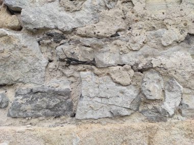 Eski kale duvarının fotoğrafı. Eski duvar dokusu