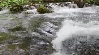 Plitvice Lakes Ulusal Parkı. Şelale manzaraları. UNESCO Dünya Mirası