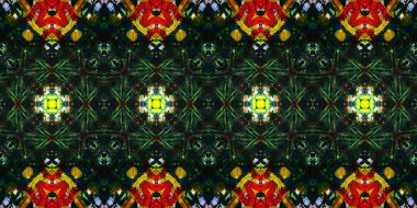 Akrilik ile boyanmış kusursuz etnik desen.