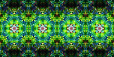 Akrilik ile boyanmış kusursuz etnik desen.