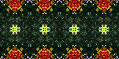 Akrilik ile boyanmış kusursuz etnik desen.