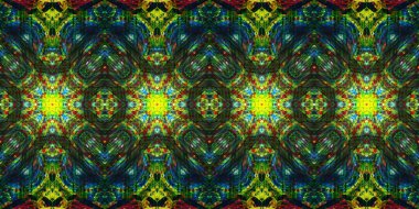 Akrilik ile boyanmış kusursuz etnik desen.
