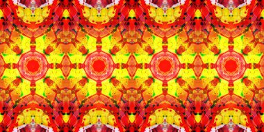 Akrilik ile boyanmış kusursuz etnik desen.