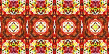 Akrilik ile boyanmış kusursuz etnik desen.