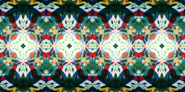 Akrilik ile boyanmış kusursuz etnik desen.