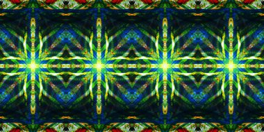 Akrilik ile boyanmış kusursuz etnik desen.