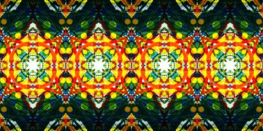 Akrilik ile boyanmış kusursuz etnik desen.
