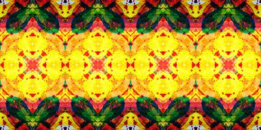 Akrilik ile boyanmış kusursuz etnik desen.