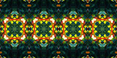 Akrilik ile boyanmış kusursuz etnik desen.