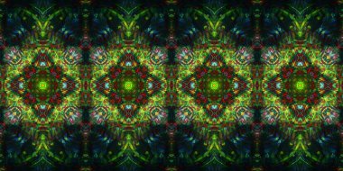 Akrilik ile boyanmış kusursuz etnik desen.