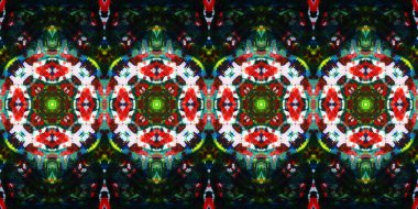 Akrilik ile boyanmış kusursuz etnik desen.