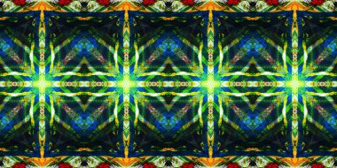 Akrilik ile boyanmış kusursuz etnik desen.