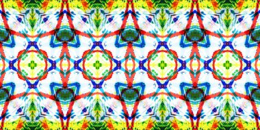 Akrilik ile boyanmış kusursuz etnik desen.