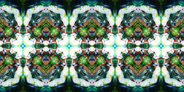 Akrilik ile boyanmış kusursuz etnik desen.