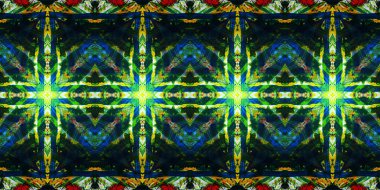 Akrilik ile boyanmış kusursuz etnik desen.