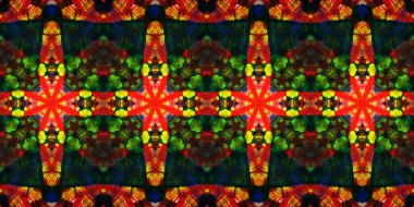 Akrilik ile boyanmış kusursuz etnik desen.