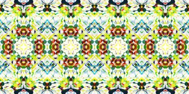 Akrilik ile boyanmış kusursuz etnik desen.