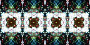 Akrilik ile boyanmış kusursuz etnik desen.