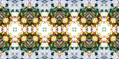 Akrilik ile boyanmış kusursuz etnik desen.