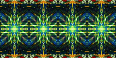 Akrilik ile boyanmış kusursuz etnik desen.