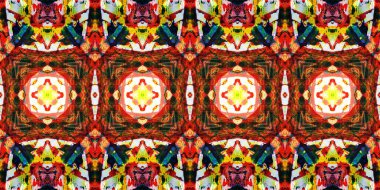 Akrilik ile boyanmış kusursuz etnik desen.